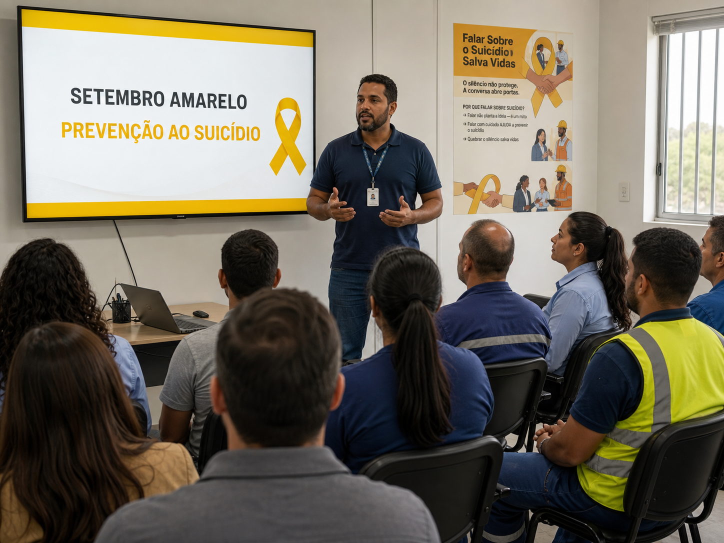 Treinamento de Setembro Amarelo aplicado com a equipe na empresa