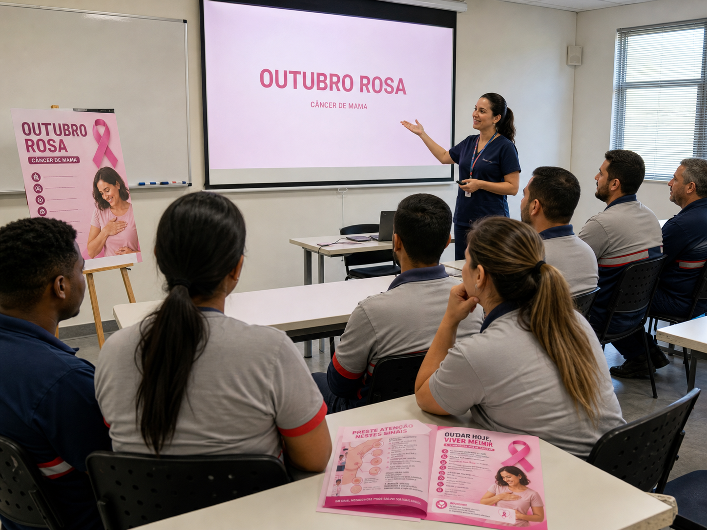 Mini treinamento apresentado aos colaboradores